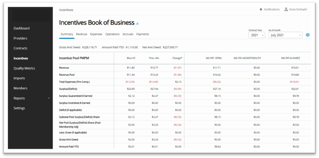 Provider Incentive Payment Solution UI Example